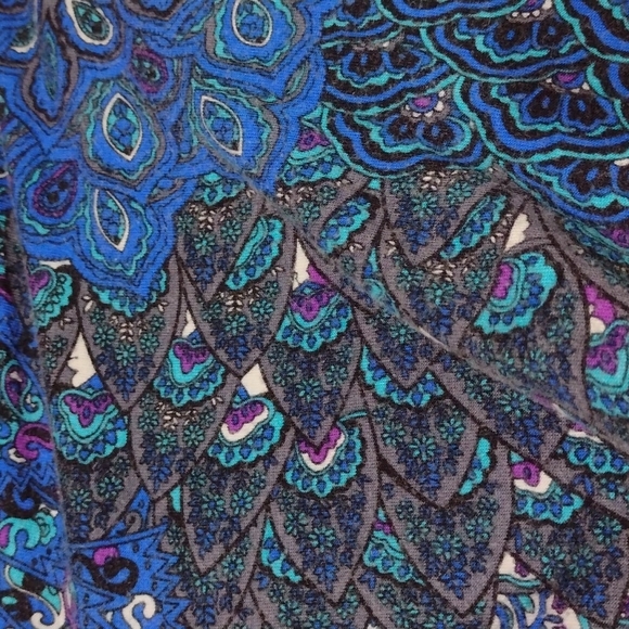 Beautiful peacock feathers tunic top/dress, sz med - Picture 16 of 16